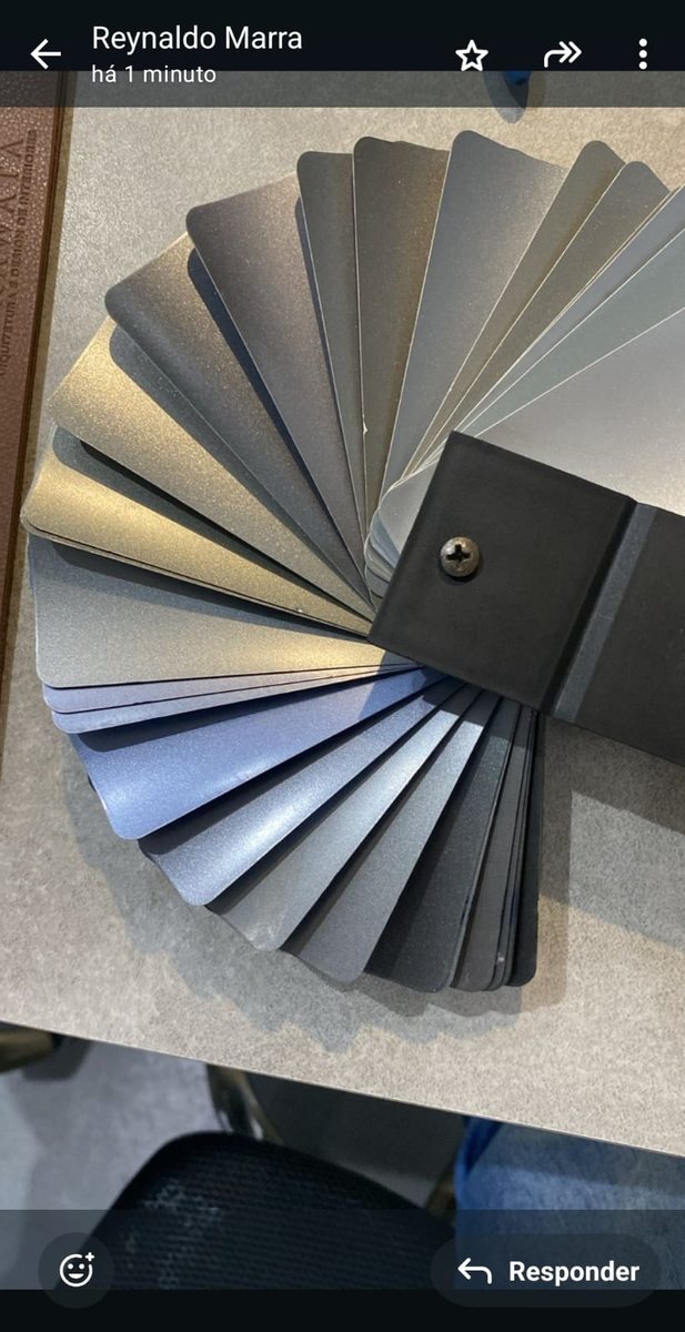Leque de amostras de acabamento e cores
