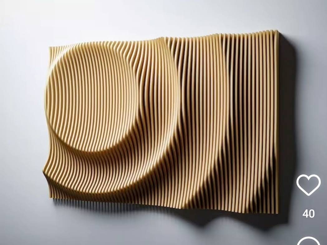 Painel com textura e formas decorativas
